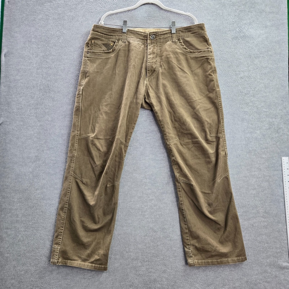 Kuhl‎ Men Pants 38X30 Brown Straight Mid Rise Pockets Cotton Spandex Adult
